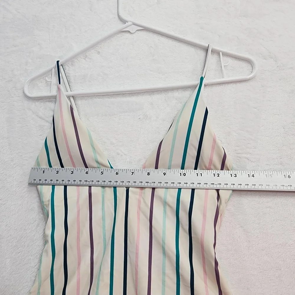 Raisins Swimsuit Womens M Multicolor Lola Stripe Printed Golden Cheeky One-Piece